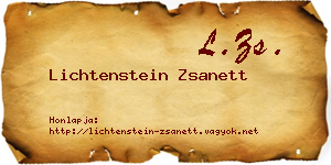 Lichtenstein Zsanett névjegykártya