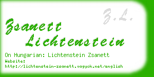 zsanett lichtenstein business card